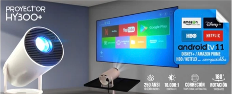 HY300 Proyector Portatil Inteligente - Mini Cine en Casa con Android