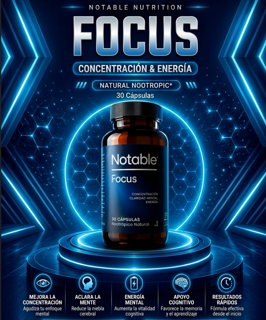 Notable Focus – Concentracion y Energia Nootropico Natural (30 Capsulas)