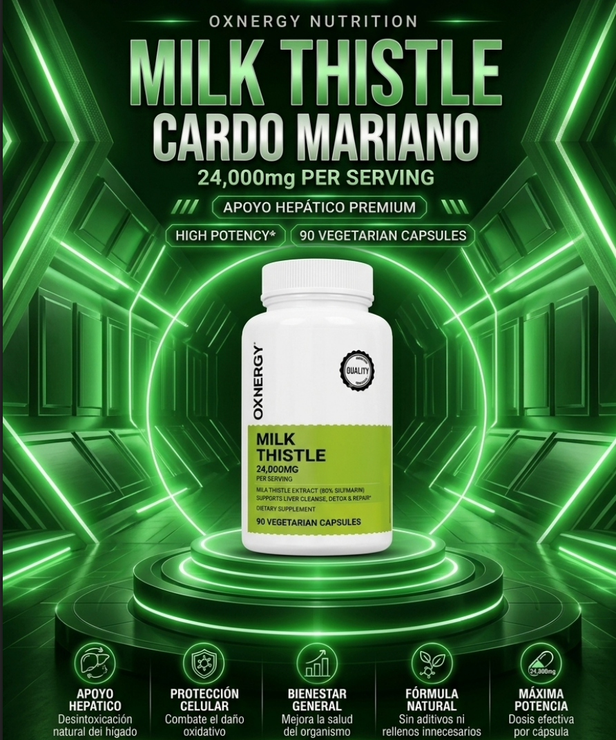 Milk Thistle Cardo Mariano – Apoyo Hepatico Premium (24,000 mg por porcion / 90 Capsulas Vegetarianas)