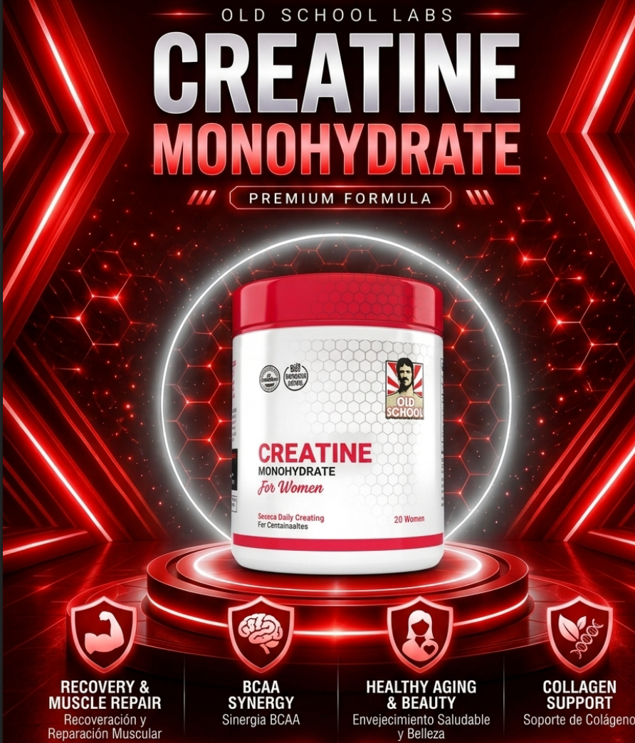 Creatine Monohydrate for Women – Old School Labs (Recovery, BCAA Synergy & Collagen Support)