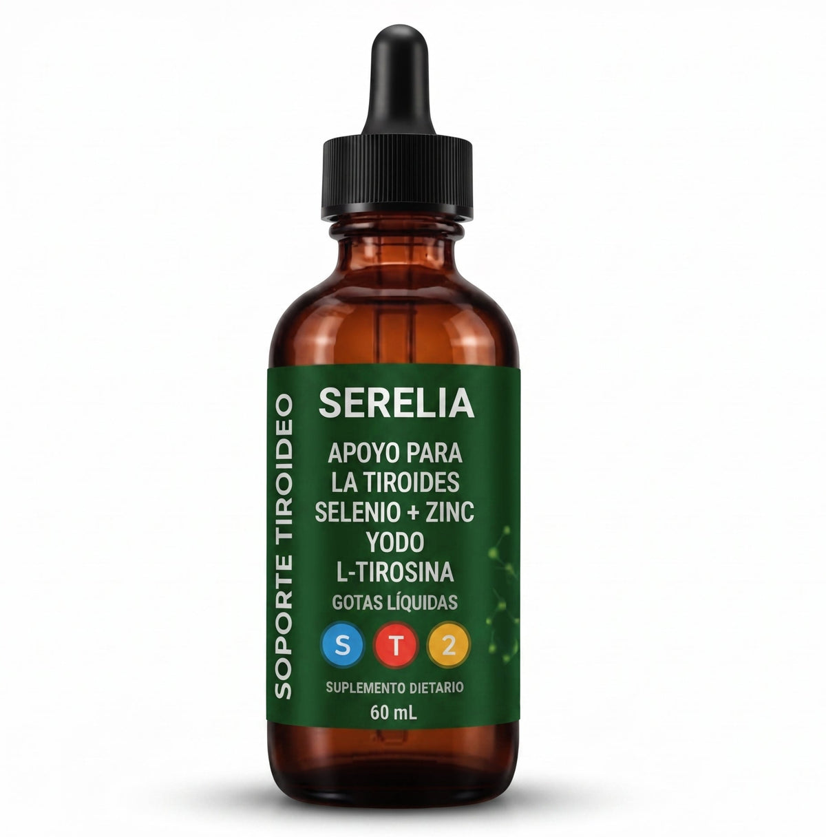 Serelia Apoyo Tiroideo – Gotas Líquidas con Selenio, Zinc, Yodo y L-Tirosina (60 ml)