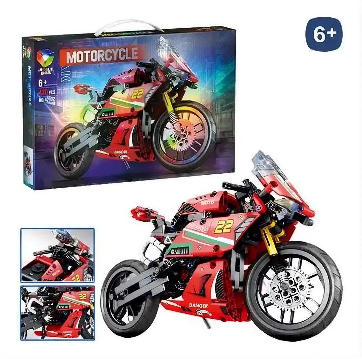 Motocicleta Deportiva Roja - Bloques de Construcción Technique (431 pcs)