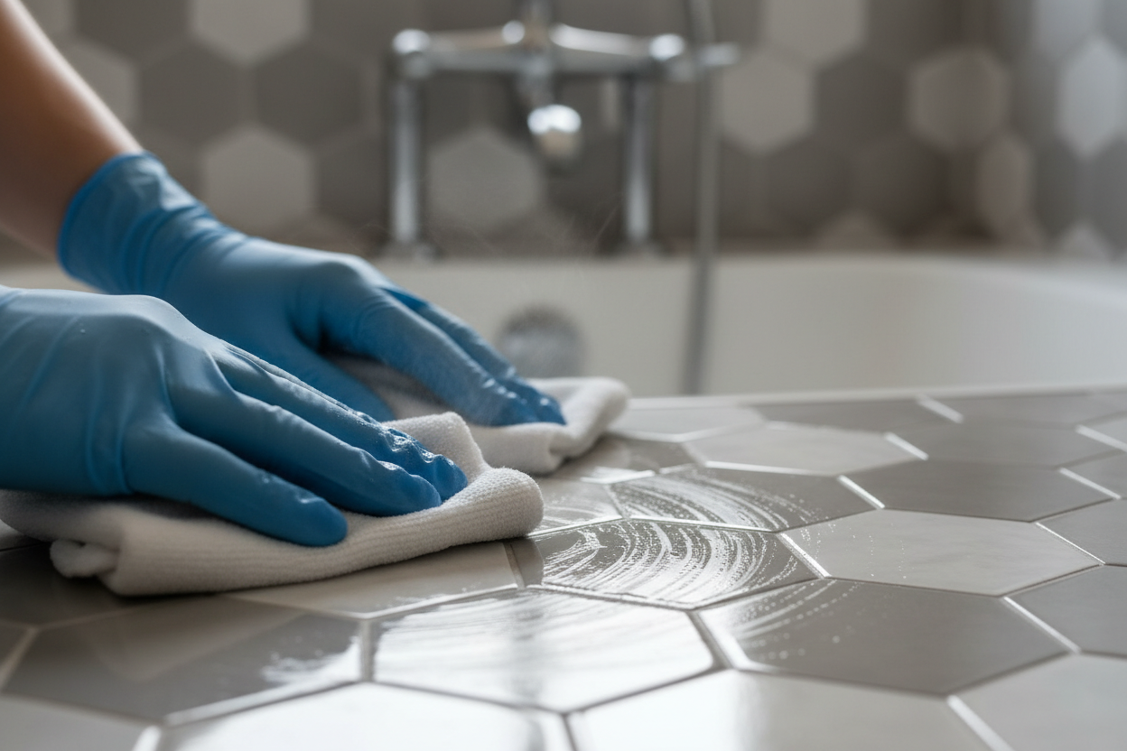 Aplicación producto en azulejos