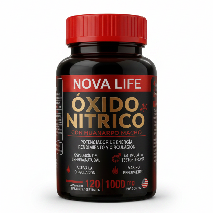 Novalife Oxido Nitrico con Huanarpo Macho – Suplemento de Rendimiento Premium y Formula Avanzada (120 Capsulas)