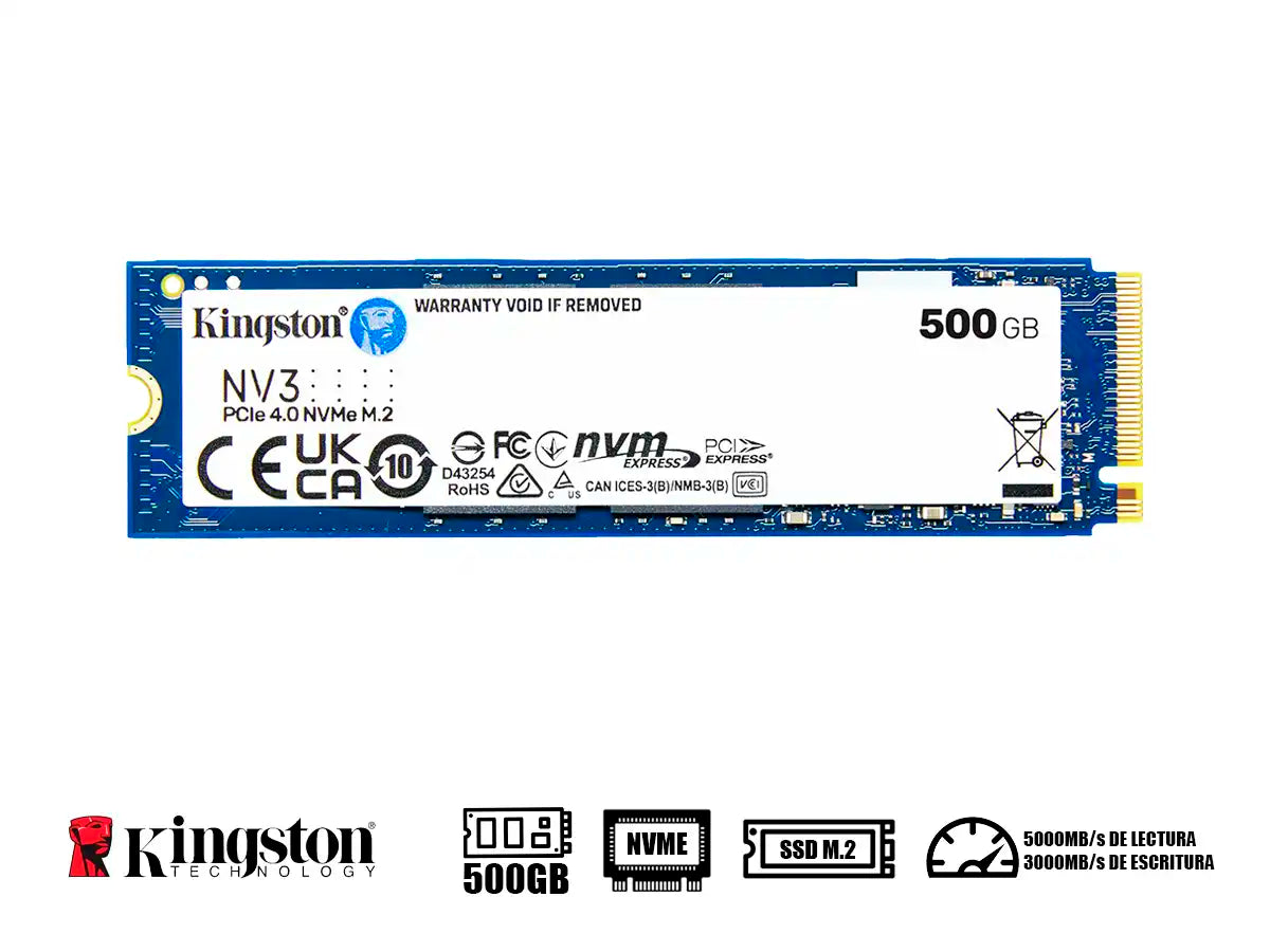 SSD Kingston NV3 500GB M.2 NVMe PCIe 4.0 (SNV3S/500G)